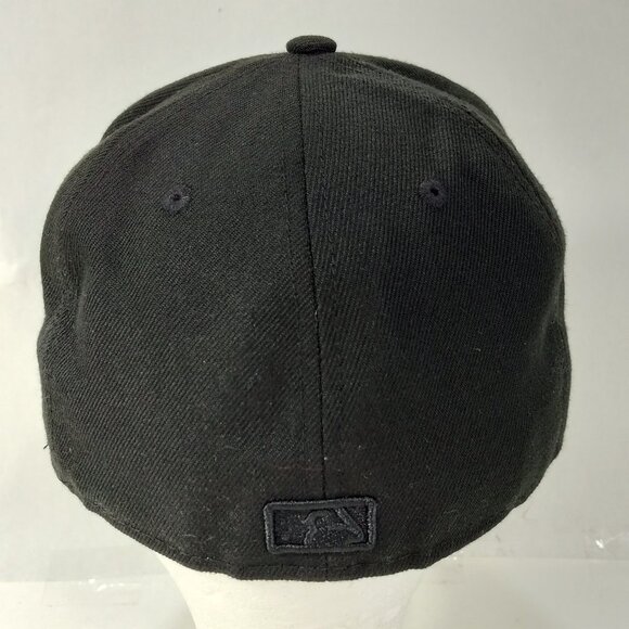 New Era 59Fifty Cap Big Stitch Houston Astros Black on Black Sz 7 Adult 55.8cm - Picture 5 of 10